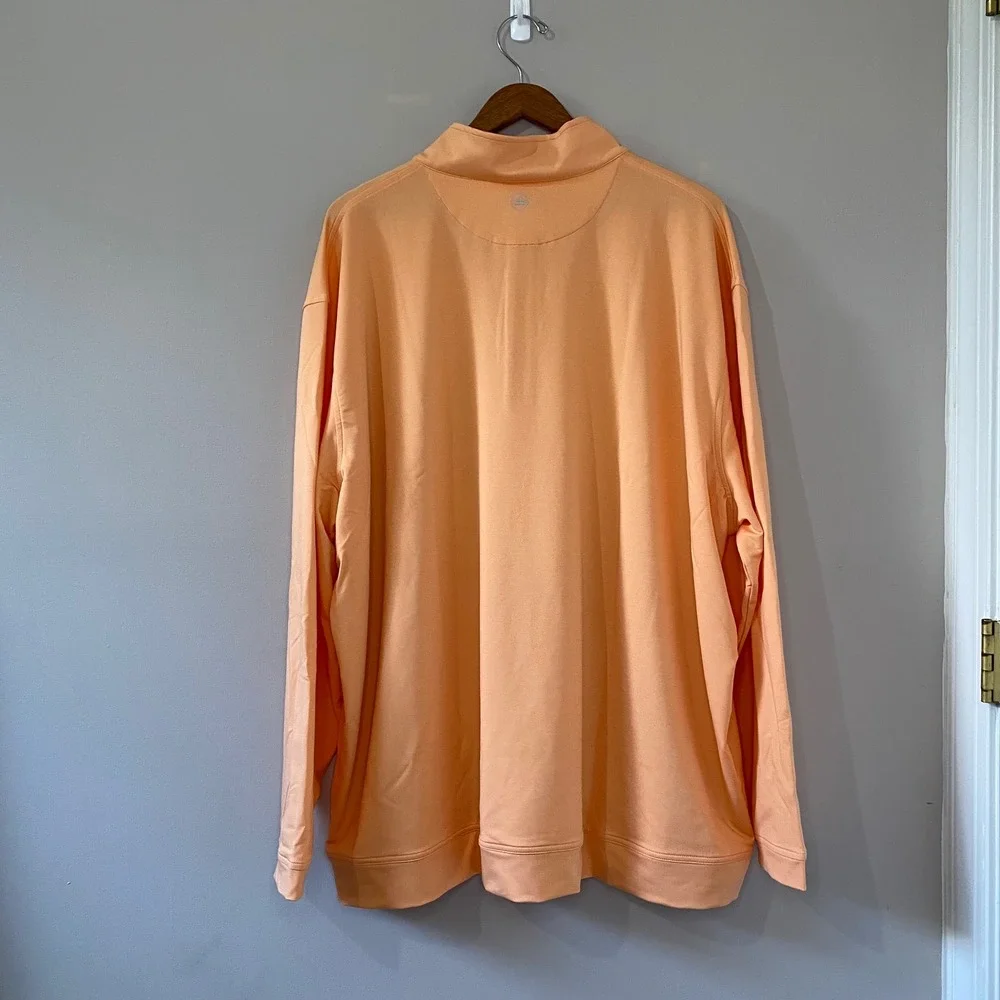 NEW Peter Millar Crown Sport Perth Stretch Quarter Zip Mens 4X Orange Pullover